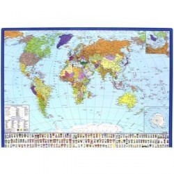 Политическая карта мира. Гербы и флаги. Масштаб 1:58 000 000