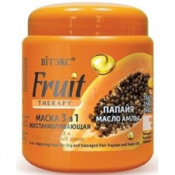 Fruit Therapy. Маска 3 в 1 восстанавливающая для сухих и поврежденных волос. Папайя, масло амлы, 450 мл