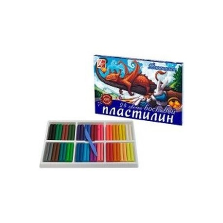 Пластилин восковой 24 цвета со стеком