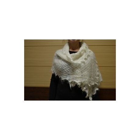 Пуховый шарф белый 50x160 см