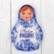 Магнит в форме матрешки 'Люблю Россию'