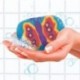 Игрушка из шерсти, мыло с мочалкой 'Бабочка'