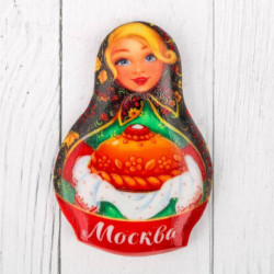 Магнит в форме матрёшки «Москва. Хохлома»