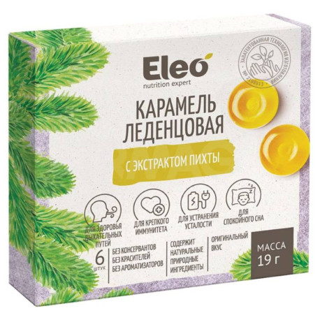 Карамель леденцовая Eleo с экстрактом пихты , 6 шт