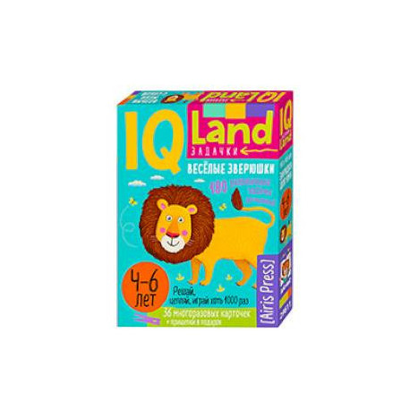 IQ задачки. Веселые зверюшки. 4-6 лет (36 многоразовых карточек + прищепки)