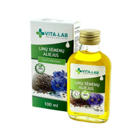 VITA LAB 100% натуральное льняное масло холодного отжима, 100 мл