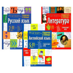 Справочник в таблицах. Русский язык. Литература. Английский язык. 7-11 кл. (комплект из 3-х книг)