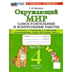 Окружающий мир. 4 класс. Самостоятельные и контрольные работы к учебнику А. А. Плешакова. Часть 1