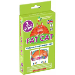 Английский язык 5. Толстый кот (Fat Cat). Читаем сочетания слов (48 карточек, 2 игры)