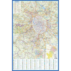 Москва. Административная настенная карта (+Новая Москва) с гербами районов А0